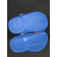 Crocs Lined Clogs Blue Multi Chevron Pattern Kids Size 6 Cozy Winter