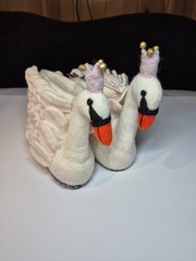 Sew Heart Felt Swan With Crown & Bells Slippers Childs Size 10 Age 4-5 Years New