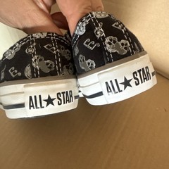 Converse Black Low Top Sneakers Vintage Skull Music Guitar Youth 11