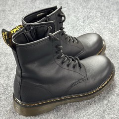 Dr. Martens 1460 Y Softy T Leather Lace Up Boots Size 5M 6L Black Side Zipper