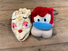 Vintage REN And Stimpy 1992 Nickelodeon Slippers Shoes Small