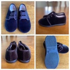 Children’s Classics Spanish Velvet Unisex Blucher Flats Made In Spain