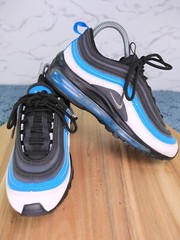 Nike Air Max 97 GS Black Aqua White Shoes Sneaker 921522-106 4Y / Women 5.5 Pics