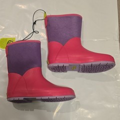 Western Chief Puddle Patch Pink/Purple Kids Rain Boots Rubber US 2 EU 33