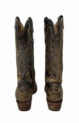 Corral Teen A1029 Youth 2.5T Distressed Black Leather Wings Cross Snip Toe Boots