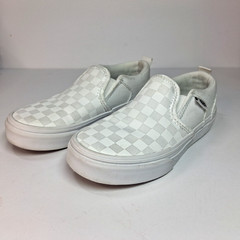 VANS Asher White Classic Checkerboard Slip On Kids Size 12Y Youth With Box EUC