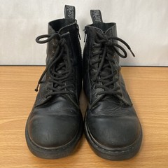 Dr. Martens 1460 Pascal Mono J Black Side Zip Lace Up Combat Boots Kids Size 3