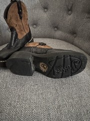 JUSTIN GYPSY Size 10D K’S LEATHER UPPER 9968JR SQUARE TOE RUBBER SOLE KIDS