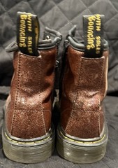 Doc Dr Martens 1460 Pascal Toddler Pink Orangish Glittery Boots Size 1
