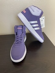 NIB Unisex Size 7 Adidas Hoops Mid 2.0 (Tech Purple/ Matte Silver/ Purple Tint)