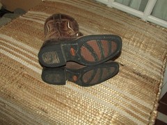 Cuatralba Square Toe Cowboy Western Boots Brown Leather Youth 13 size Mex 20