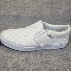 Vans Canvas White Checkerboard Slip On Sneakers Youth size 5