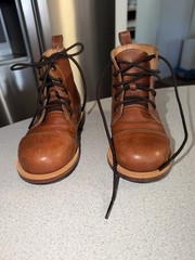 Mikoleon Heirloom Classic handmade leather boots in brown. 6.5 INCHES Toddler