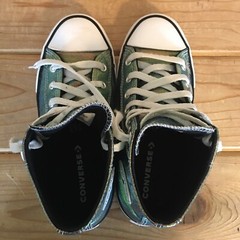 Converse CT All Star Axel Hi Top Shoe Sneaker Sz 3 Iridescent Glitter Girls