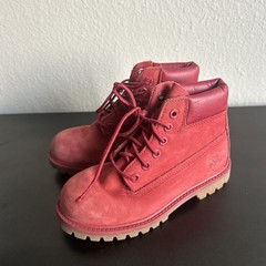 Timberland Premium Waterproof Boot Dark Red Leather Size US 12 Toddler Primaloft