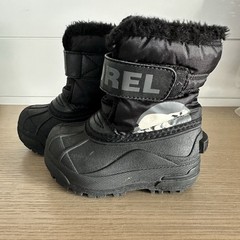Sorel Kids Snow Commander Winter Waterproof Boots Black Size 7C Fur Lined