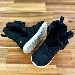 Nike Winter Boots Faux Fur Trim Pull On Black Toddler Size 6C
