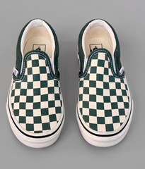 Vans Classic Slip On Checkerboard Green White 11.5 Little Kid Shoes New Box