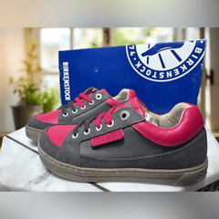 BIRKENSTOCK Kids Astee Leather Supportive ColorBlock Sneaker Shoes Regular Fit