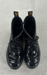 Dr. Martens Doc 1460 J Combat Boots Kids Youth Size 4 Black Patent Leather Zip