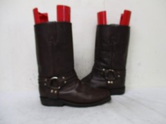 Botas Enbar Brown Leather Harness Motorcycle Boots Youth Size 23.5 Mexico