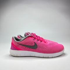 Nike Free RN (GS) Pink Burst Gray Athletic Running Shoes 833993-600 Youth Size 7
