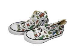 Converse Chuck Taylor All Star Shoes Youth Size 12 White Dino Safari Print