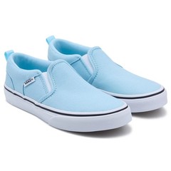 Youth Vans Asher Youth Slip-On Low Top Skate Shoes Canvas Crystal Blue Size 6Y