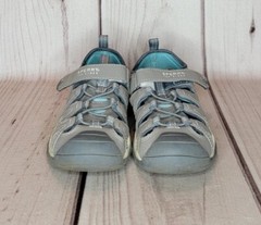 Sperry Top-sider Wet Tech Fish Leather Sport Sandals Big Kids Size 1W Gray Blue