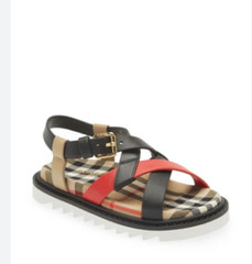 NWT Burberry Jane Checkerboard Sandals ~ Archive Beige ~ Unisex Size 23