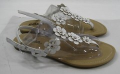 Summer WHITE FLOWER Back Strap Cute Shoes Sandals GIRL Size 11