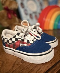 Vans Off the Wall Blue / Red / White / Black Toddler Size 4