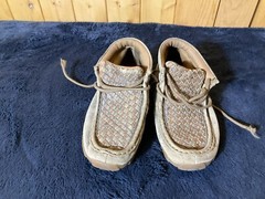 Twisted X Youth 13M Driving Bomber Tan Basketweave Mocs YDM0030 Leather