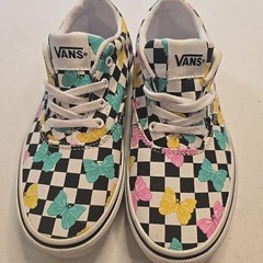 Vans Off the Wall Butterfly Checked Pattern 721356 Missy Shoes Size 1.5