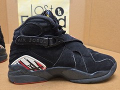 Size 4Y Air Jordan 8 Retro GS Mid Playoff Black/True Red Shoes 305368-062 PICS