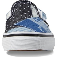 Vans Kids Classic Slip On Sneaker Patchwork Denim Navy/True White Size 11.5K NEW