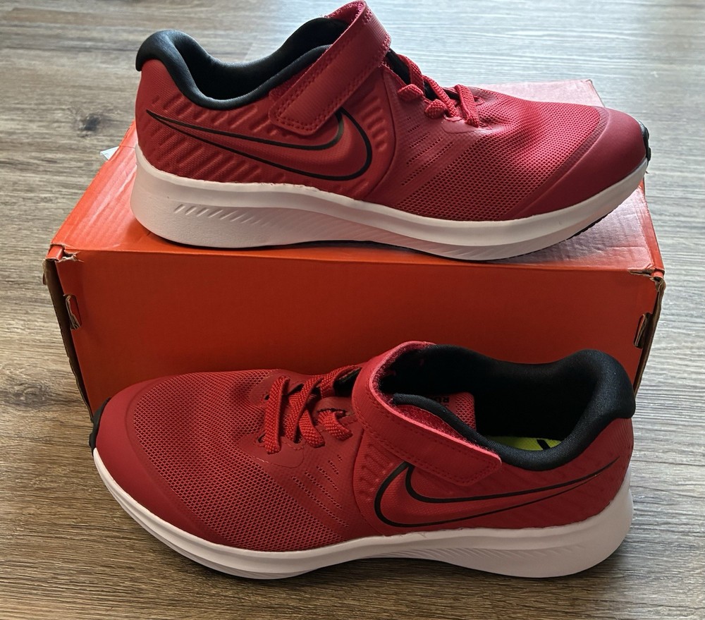Kids Nike Star Runner 2 PSV Red Running Shoes Size 3Y Damage Box Rare Sneakers