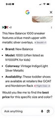 New Balance 1000 Bungee Lace Unisex Kids Low Top Mesh Sneakers Blue/Gray 7M