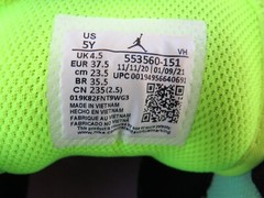 Nike Air Jordan 1 Low Violet Shock Green Black White GS 5Y 5 shoe 553560-151