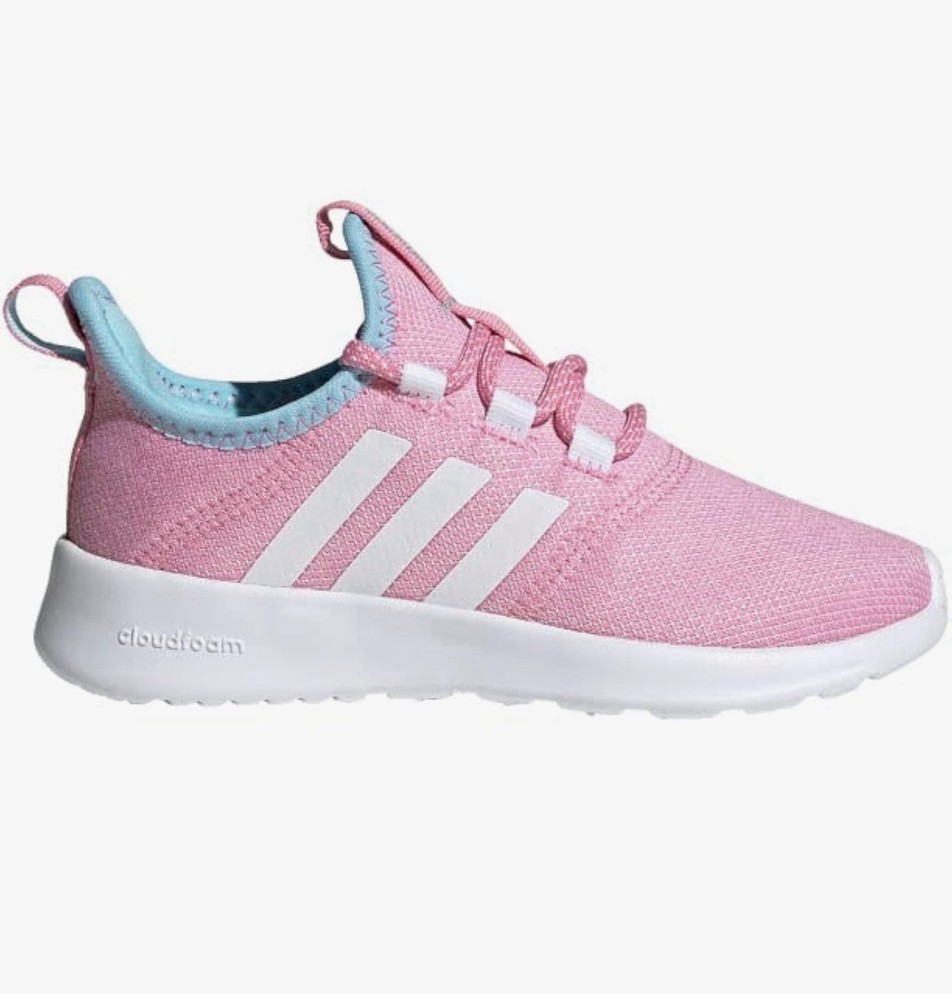 Adidas Big Kids Size 2 Cloudfoam Pure 2.0 Running Shoe Pink/White/Blue GY4495