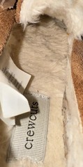J Crew Crewcuts Suede Faux Shearling Moccasin Slippers Warm Kids Youth Sz 12
