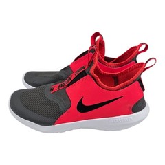 New NIKE FLEXRUNNER AT4663-200 Dark Grey and Red Shoes Youth Size 1