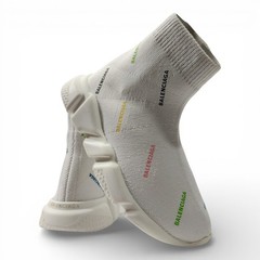 Balenciaga Youth White Multi Logo Speed Sock Sneakers Size EU 23 24 NWB 0003