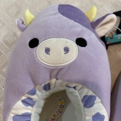 NWT Squishmallows House Slippers Bubba Purple Cow, Unisex 11/12 Kids Boys, Girls