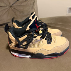 Jordan 4 Retro Pizza Beige/Black/Red Kids, Size US 8 EU 39, No Box