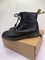 Dr. Doc Martens 1460 J Black Leather Lace Up Zip Combat Boots Youth Size 5 W/box