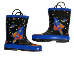 Rainbow Daze Outer Space Rainboots Sz 11/12 Pull On Galaxy Waterproof Shoe