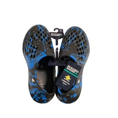 Rugged Shark Kids EVA Clogs Slip On Water Shoes Black Blue Marble Swirl Size 5