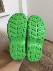 CROCS Kids‘ Handle It Rain Boots Size J-3 Green Waterproof EVA Reflective 12803