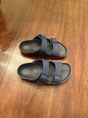 Birkenstock Arizona Kids Blue Two-Strap Buckle Slide Sandals EU 31 US 13
